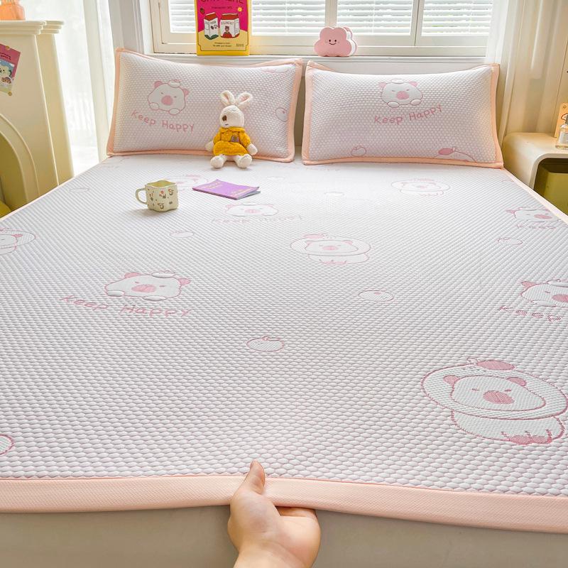 

Літній набір охолоджуючих килимків з крижаного шовку нюдового кольору: 3-предметний, М який, Машинне прання, Простирадло на гумці класу А 48x74cm [Single Pillowcase]