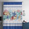 Sommerliche Marine-Aquarell-Seestern-Muschel-Korallenblau-Tüll-Fenstervorhänge für Schlafzimmer, Luxus-Vorhänge im Wohnzimmer, Chiffon-Paneele