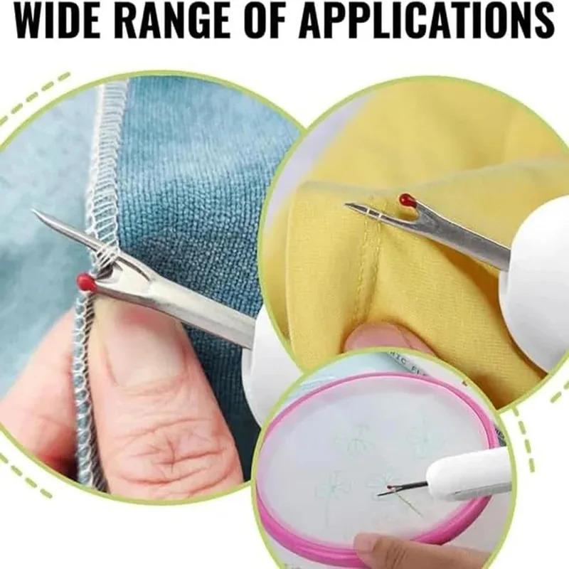 2-in-1 Improved Sewing Needle Threader & Seam Ripper - Dual-Function Tool for Easy Threading and Stitch Removal