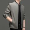 Men's High-end Stand-up Collar Mulberry Silk Jacket Spring and Autumn New Middle-aged Solid Color Casual Thin Jacket Dad Style Men's Clothing