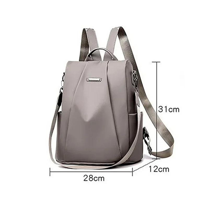 Fashion Nylon Solid Color Lightweight Waterproof Large Capacity Detachable Shoulder Strap Multi Functional Women's Backpack