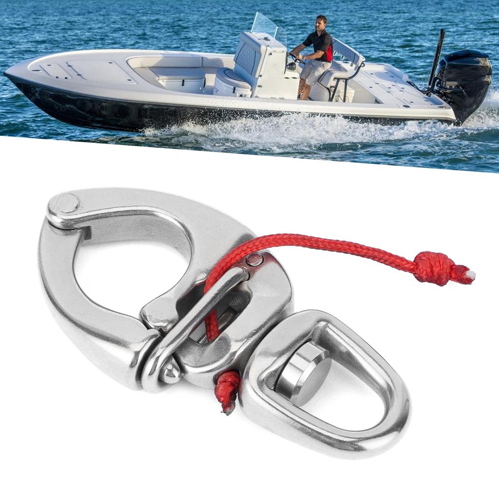 Boat Fast Eye Snap Hook 316 Stainless Steel 360 Degrees  Rotation High Hardness for Yacht  Truck  Car
