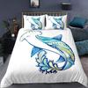 Shark marine life duvet cover digital print set suitable for boys and girls bedroom decoration bedding