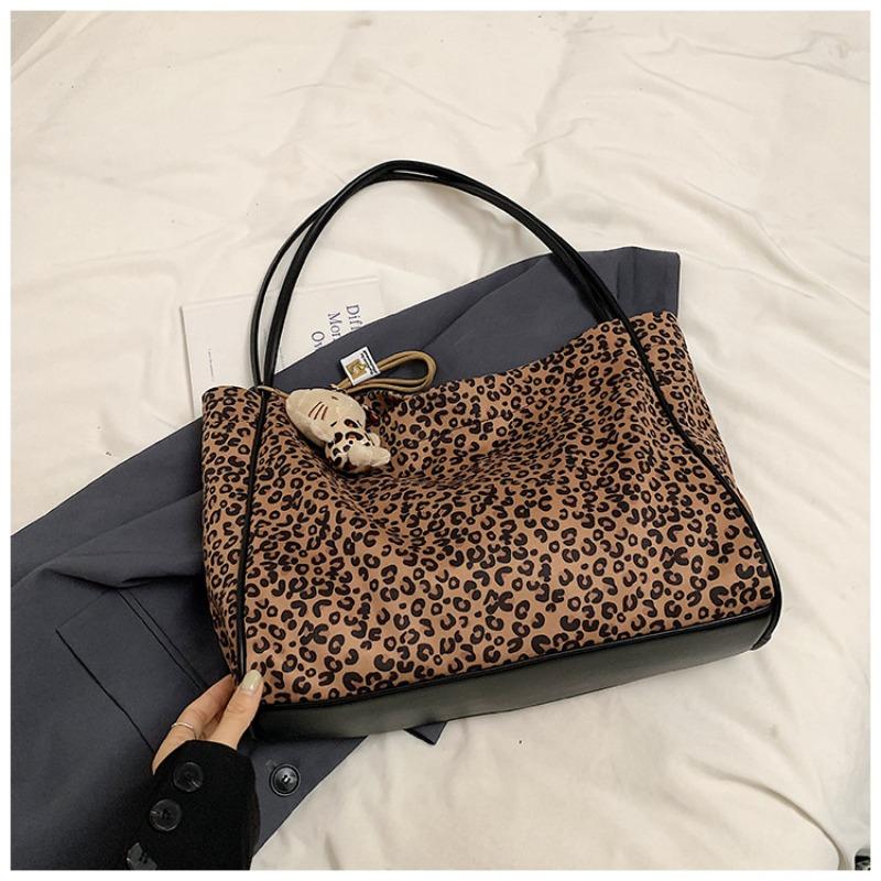Retro simple handbag fashionable leopard print tote bag casual bag fashionable shoulder bag