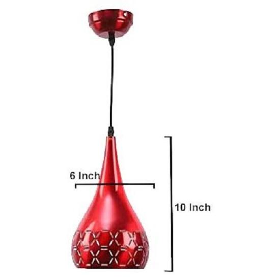 Kovové vyřezávané závěsné světlo stropní závěsné svítidlo, 6" malé, červené, balení po 2