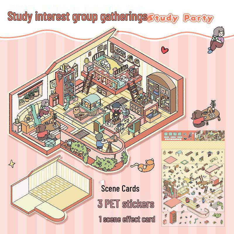 Yi Lan Landscaping Large 3D Stereo Miniature DIY Journal Stickers