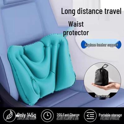 Newcomer 0.01 Inflatable Lumbar Support Pillow for Long-Distance Air Travel – Portable Press-Type Cushion