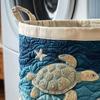 Quilted Laundry Basket Foldable Boho Fabric Laundry Hamper Cute Cat Storage Basket for Clothes Toys Blankets Nursery Bedroom