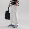 New Spring and Summer Cotton White Loose Straight Jeans Men's Trousers Wide-leg Pants