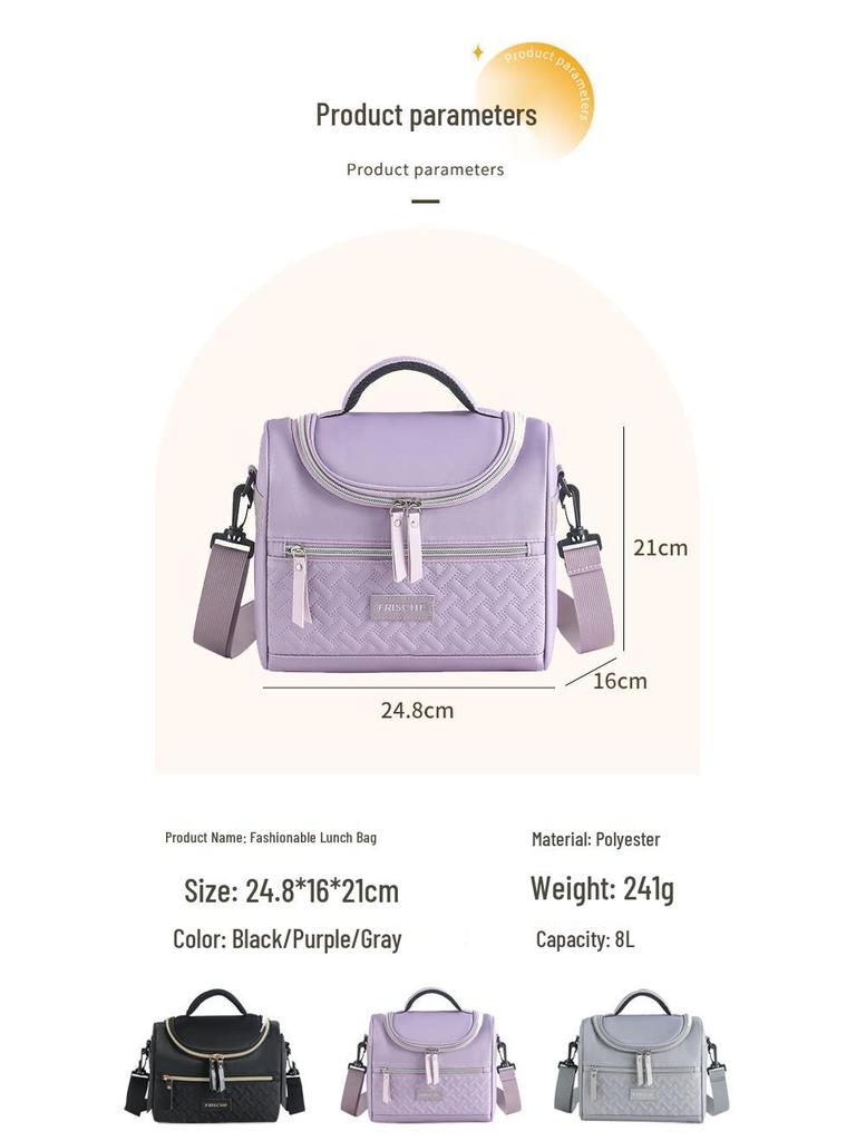 Stylish Insulated Lunch Bag for Office Workers, Bento or Breakfast Carry Bag