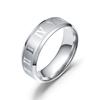 New Men's Titanium Steel Black Couple Roman Numeral Men's Ring