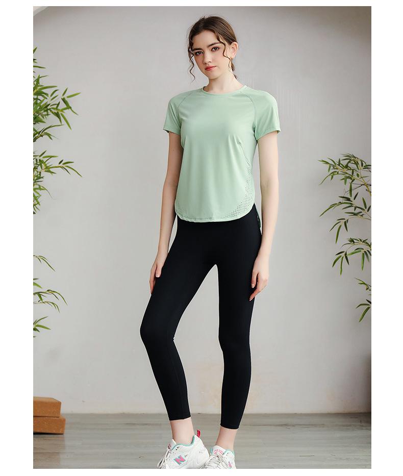 Women's Quick-Dry Short Sleeve Yoga Top - Loose Fit, Nylon, Summer Sportswear