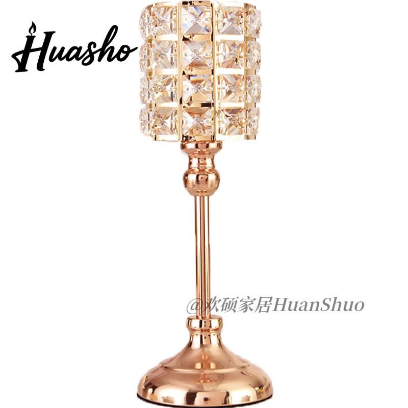 Elegant Gold/ Metal Candle Holder With Crystal Accents Wedding Dinner Party Home Decor