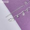 925 Sterling Silver Four Leaf Grass AAA Zircon Bracelet Gift Fashion Jewelry