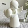 PLA Angel Decoration Mini Love Heart Figurine, 3D Printed White Statue, Modern Decor for Mother's Day, Valentine's Christmas Gift Statue