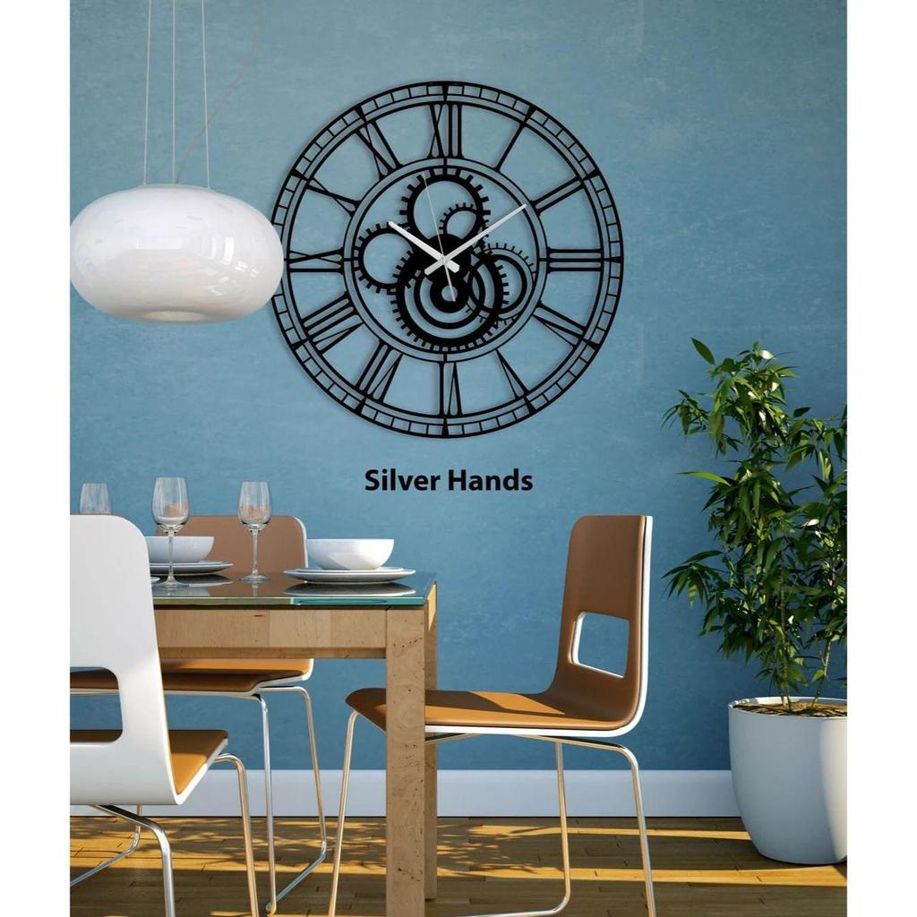 Stylish Metal Analog Wall Clock for Living Room, Bedroom,Kitchen, Home and Hall | Antique Fancy Big Size Modern Wall Watch for Home Decor (60CM)