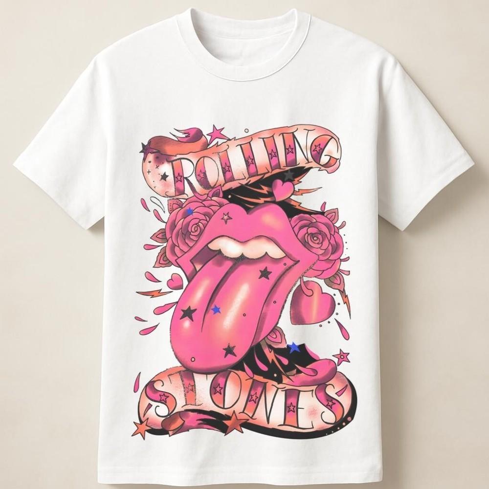 Pink Tongue Lips Graphic Unisex T-Shirt Unisex T-Shirt XXXXL