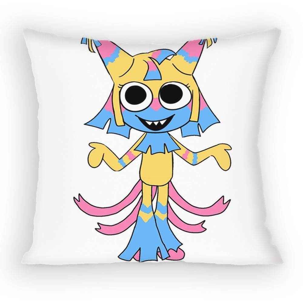 Horror Game Dandys World Pillow Case Antidustmite Pillowcase Invisible Zipper Silky Short Plush Sofa Cushion Cover
