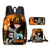 Classic Funny Fire Force season 3 3D Print 3pcs/Set pupil School Bags Laptop Daypack Backpack Inclined shoulder bag Pencil Case