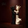 Symbolic Companionship Statue Gifts 1 Pair 3D Printed King and Queen Couple Figurines, Chess Style Dancing Abstract Sculptures Lovers Statue, Romantic