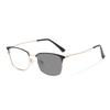 Double Light Discoloration Far And Near Reading Glasses Anti-Blue Business Men'S Metal Frame High Definition Reading Mirror