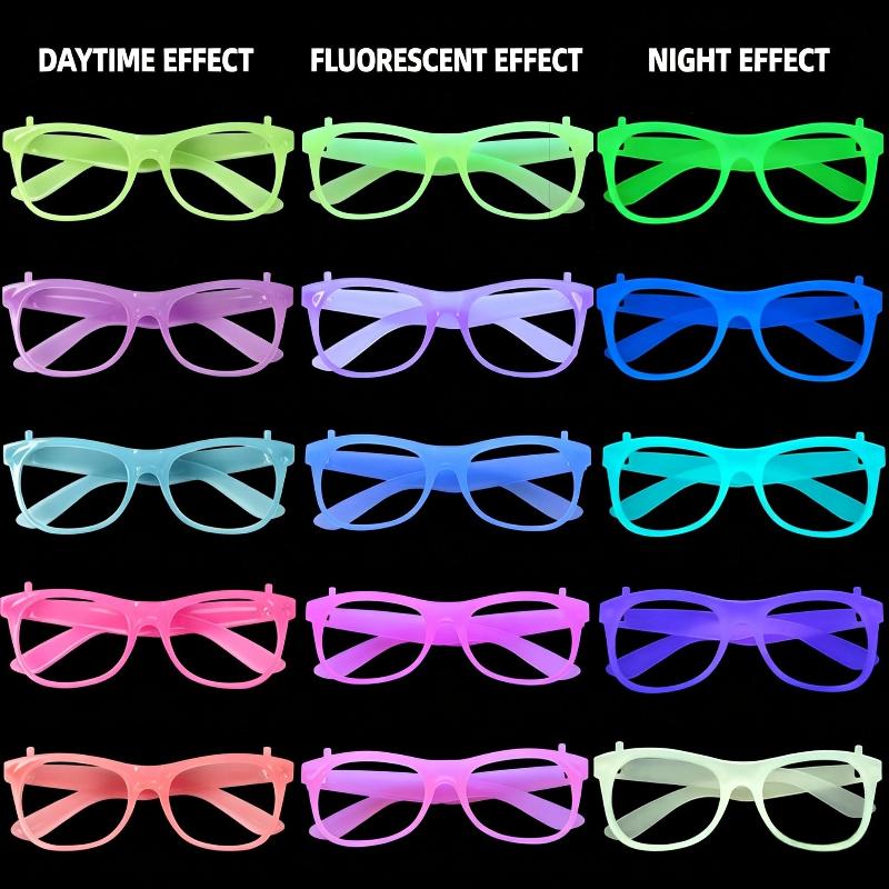 Colorful Light Up Glow Glasses 5/10Pcs Glow In The Dark Fluorescent Eyewear for School Dance Prom Night Party Events