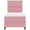 Box Spring Bed with Headboard Pink 100 x 200 cm Velvet