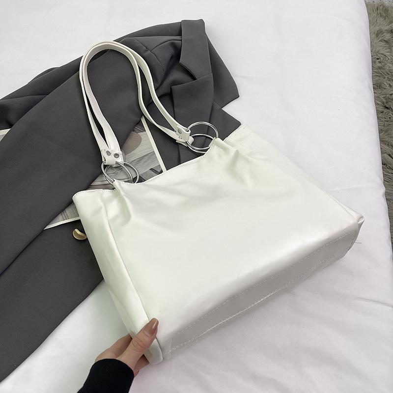 Borsa a tracolla quadrata con fibbia magnetica tinta unita da donna, per il tempo libero, in PU, con tracolla inclinata, grande capacità