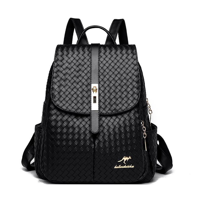 

Женский рюкзак, кожаные рюкзаки, женский дизайнерский рюкзак для девочек, школьная сумка, высококачественный дорожный рюкзак, женская сумка чёрный