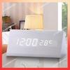 ABNR Digital Clock Wooden Sound Control LED Alarm Clock With Temperature USB Desktop Clocks Snooze