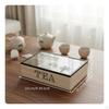 Wooden Tea Box Separate Compartments Packet Organizer Desktop Display Lidded for