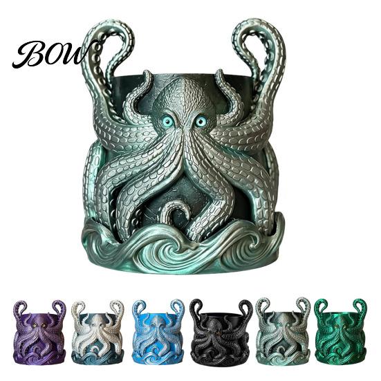 Elegant Decorative Planter 3D Printed Octopus with Tray, Creative Succulents Flower Pot, Weather-Resistant Crack-resistant Plant Holder Planting