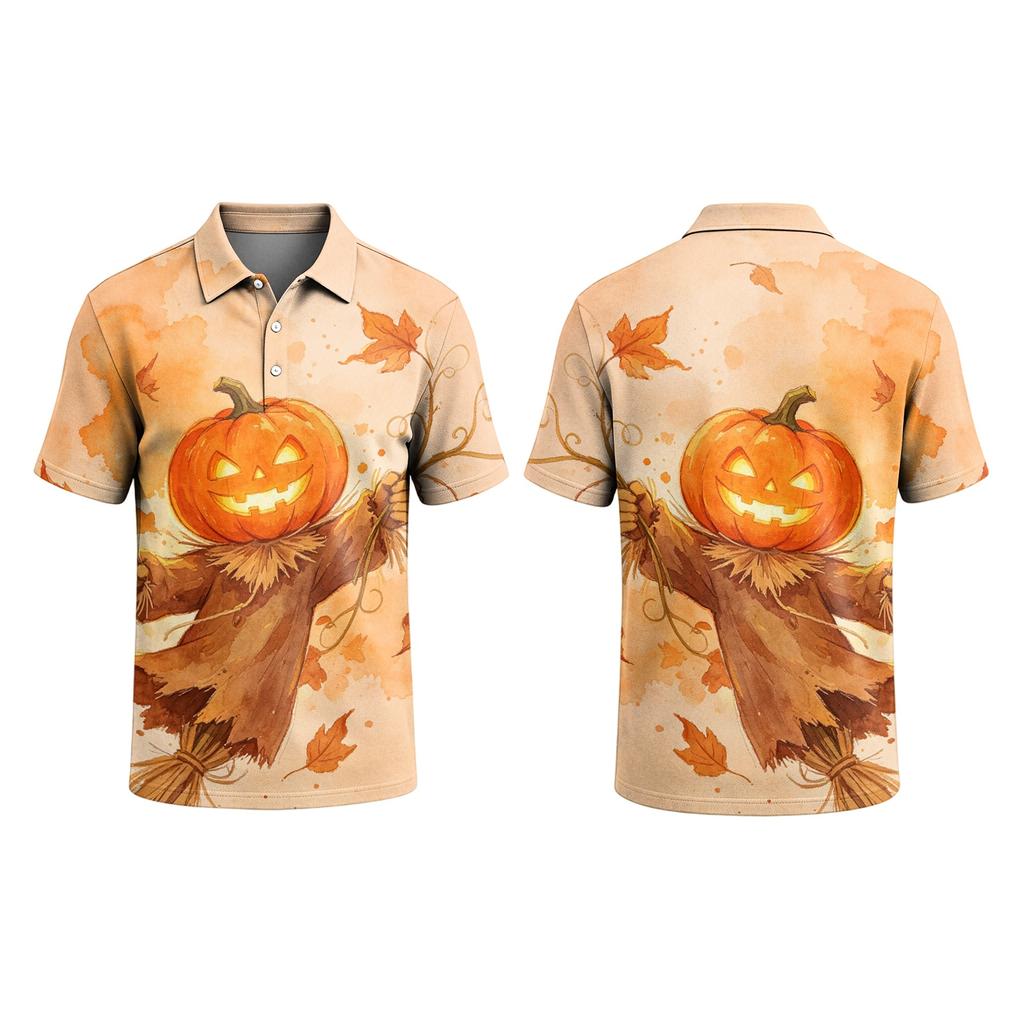 Men's Halloween Printed Trendy Short Sleeve T-Shirt Casual Top