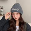 Warm Ear Protection Knitted Hat Children'S Winter Versatile Letter Embroidery Cold Hat Big Head Circumference Showing Face Small Wool Hat