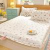 Printed Soft Cotton Knitted Double-Layer Fitted Sheet, Machine Washable and Skin-Friendly Mattress Protector