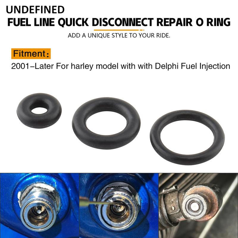 Fuel Line Quick Disconnect Repair O Ring Kit For Harley Touring Sportster Dyna Softial With Delphi Fuel Injection 2001-2023