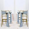 6pcs Boho Crinkled Voile Cheesecloth Chair Sashes Sheer Chair Covers Bows For Party Wedding Event Aisle Decoration