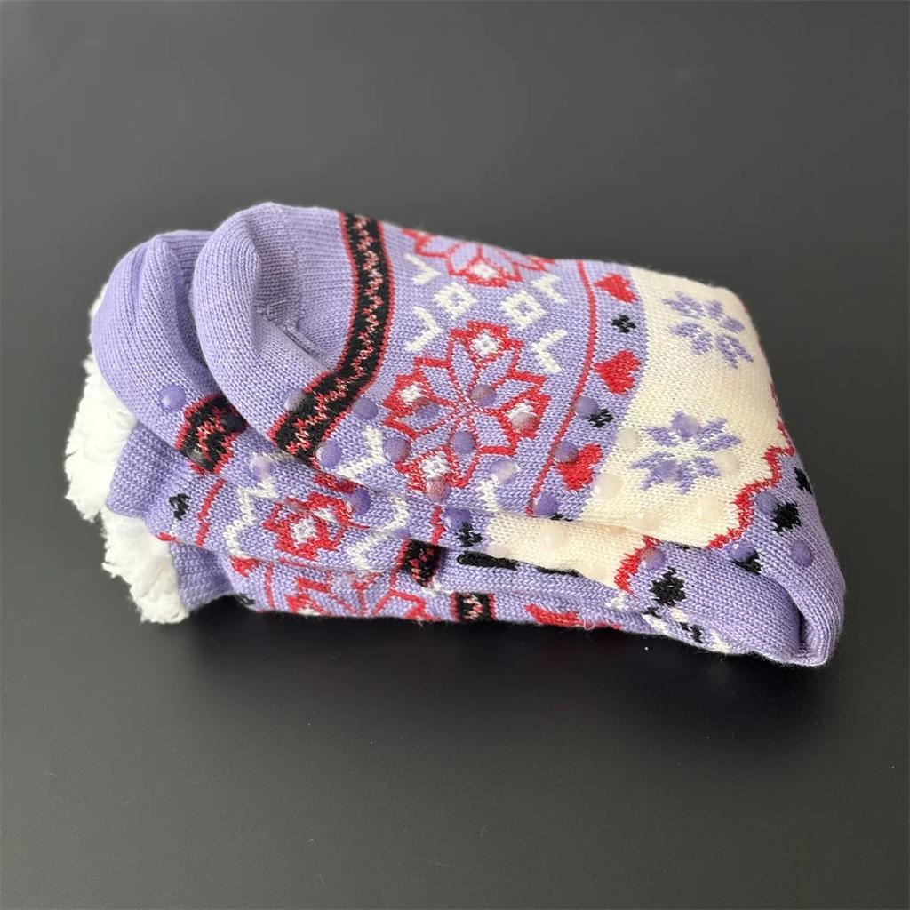Fuzzy Sleeping Socks Women Winter Heart Funny Cute Kawaii Non Slip Cartoon Short Soft Comfy Female Floor Slippers Sock Designer