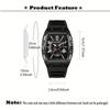 Quartz Watch Silicone Transparent Hollow Barrel Quartz Watch Casual Fashion Sports Men's Watch for Father's and Lover Gift Watch Christmas Gift