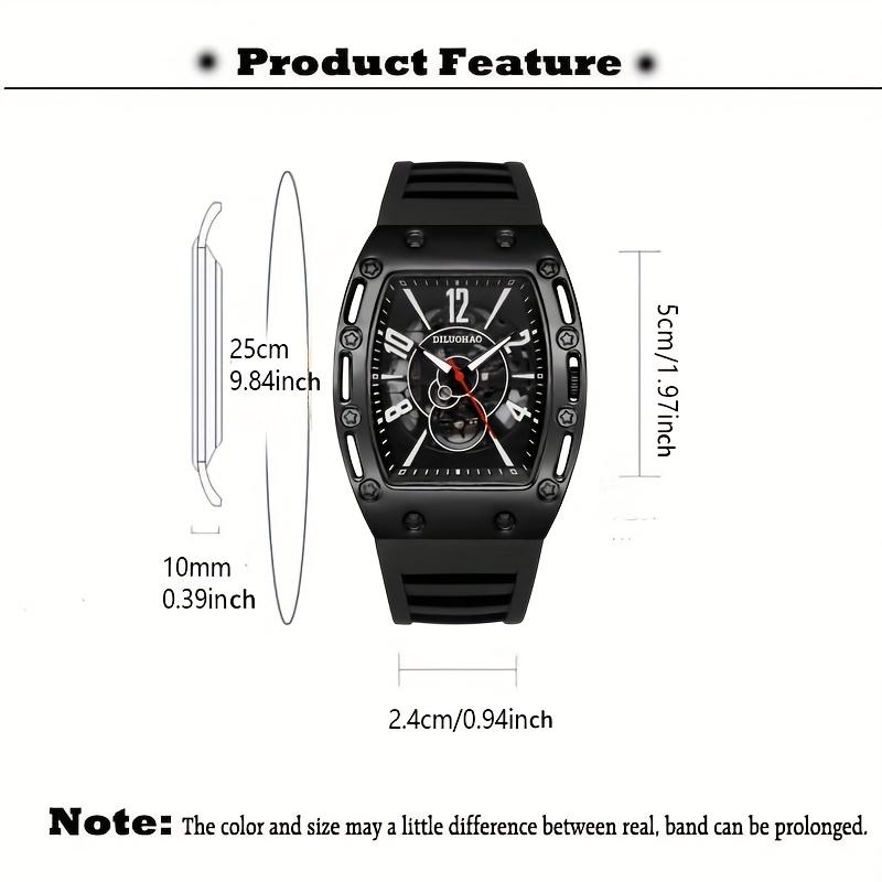 Quartz Watch Silicone Transparent Hollow Barrel Quartz Watch Casual Fashion Sports Men's Watch for Father's and Lover Gift Watch Christmas Gift