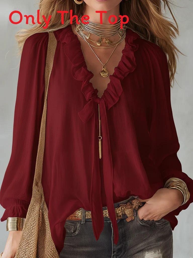 Streetwear Style Ladies V Neck Shirt With Splicing Design For Casual Wear