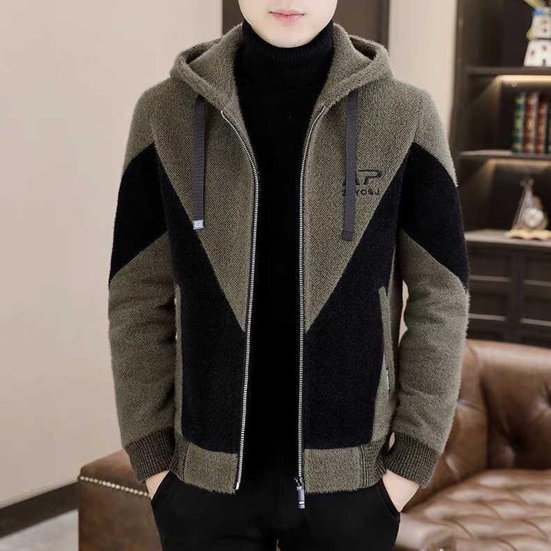 Men s 2026 Autumn/Winter Color Block Casual Fashion Jacket M кофейный