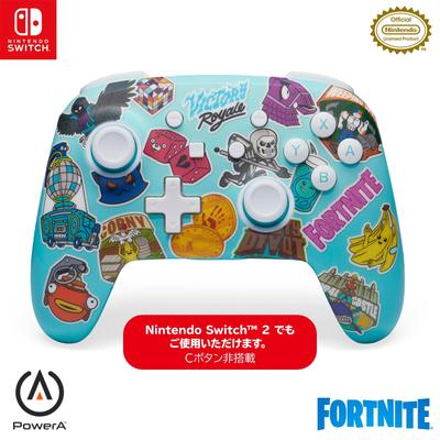 [Officially Licensed Nintendo Product] PowerA Enhanced Wireless Controller for Nintendo Switch - Fortnite Sticker Mania [Purchase Bonus] Bonus Virtual