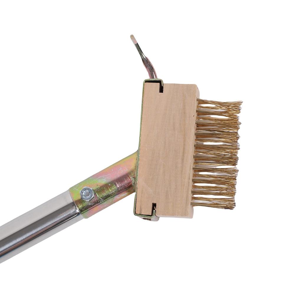 Set di attrezzi diserbanti per fessure con manico lungo regolabile da 63 pollici, strumento diserbante per fessure 2 in 1 in acciaio inossidabile, spazzola per la rimozione di muschio da patio, vialetto, marciapiede
