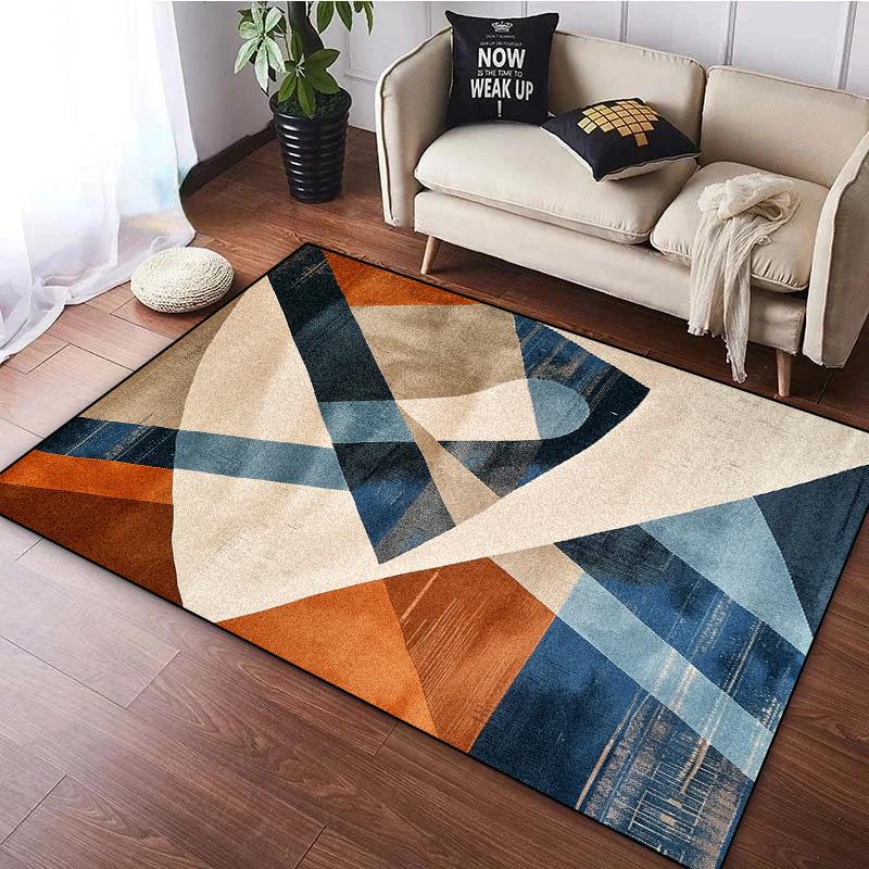 Modern Geometry Large Area Carpets Living Room Decoration Home Rug Non-slip Cloakroom Bedroom Rugs Washable Balcony Table Mat