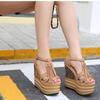 Runway-Ready 16cm Extreme Height Platform Sandals - Sexy Fringe Accent Peep-Toe High Heels for Women Small Sizes/Waterproof Sole