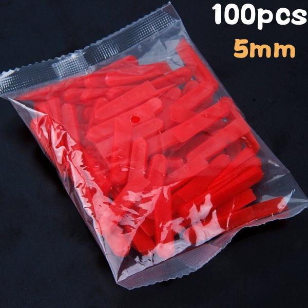 100pcs Reusable 5/6/10mm Plastic Tile Wedge Spacer Leveling Clips Floor Locator Ceramic Tiling Laying Adjustment Construction To