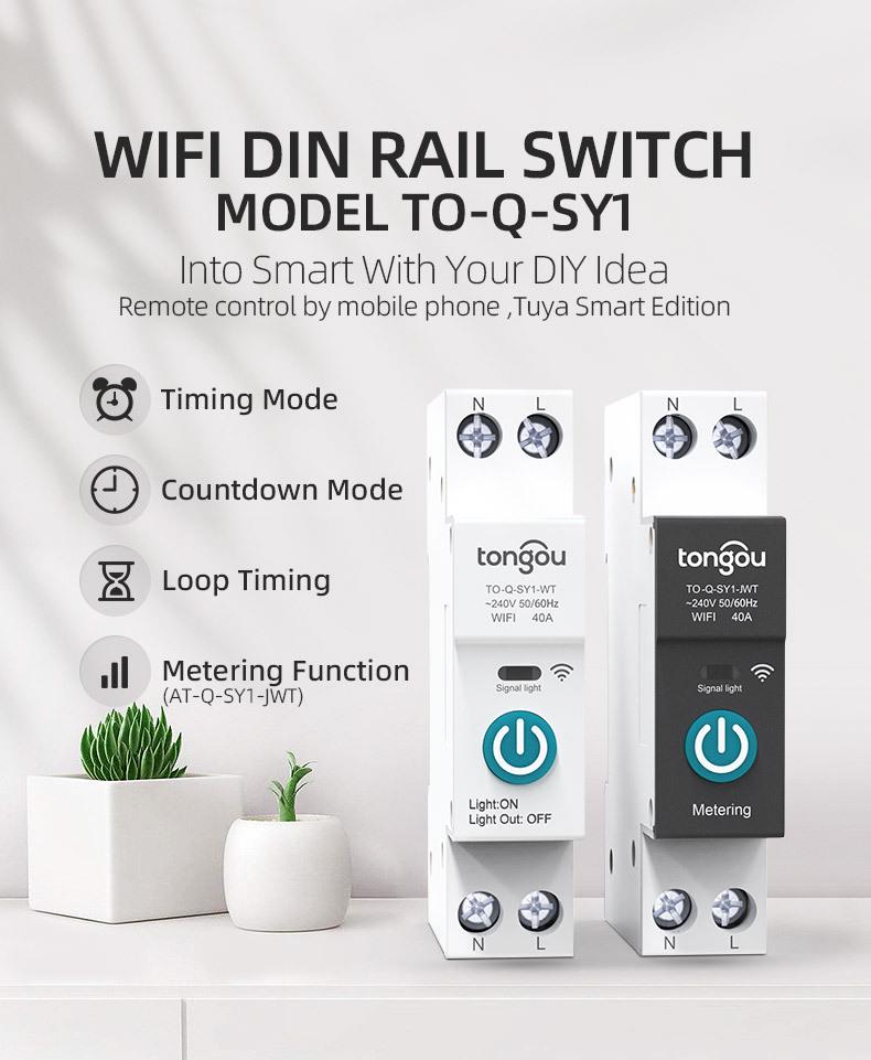 Tuya WiFi Smart Circuit Breaker Switch: Wireless Remote Mobile Control for Smart Homes.