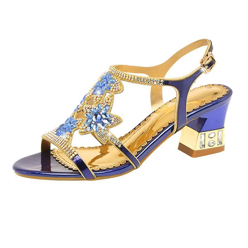 Fashion 2025 New Fashion Sandals Ladies High And Low Heel Sandals Leather Women'S Sandals With Diamonds Outdoor Ladies Beach Shoes