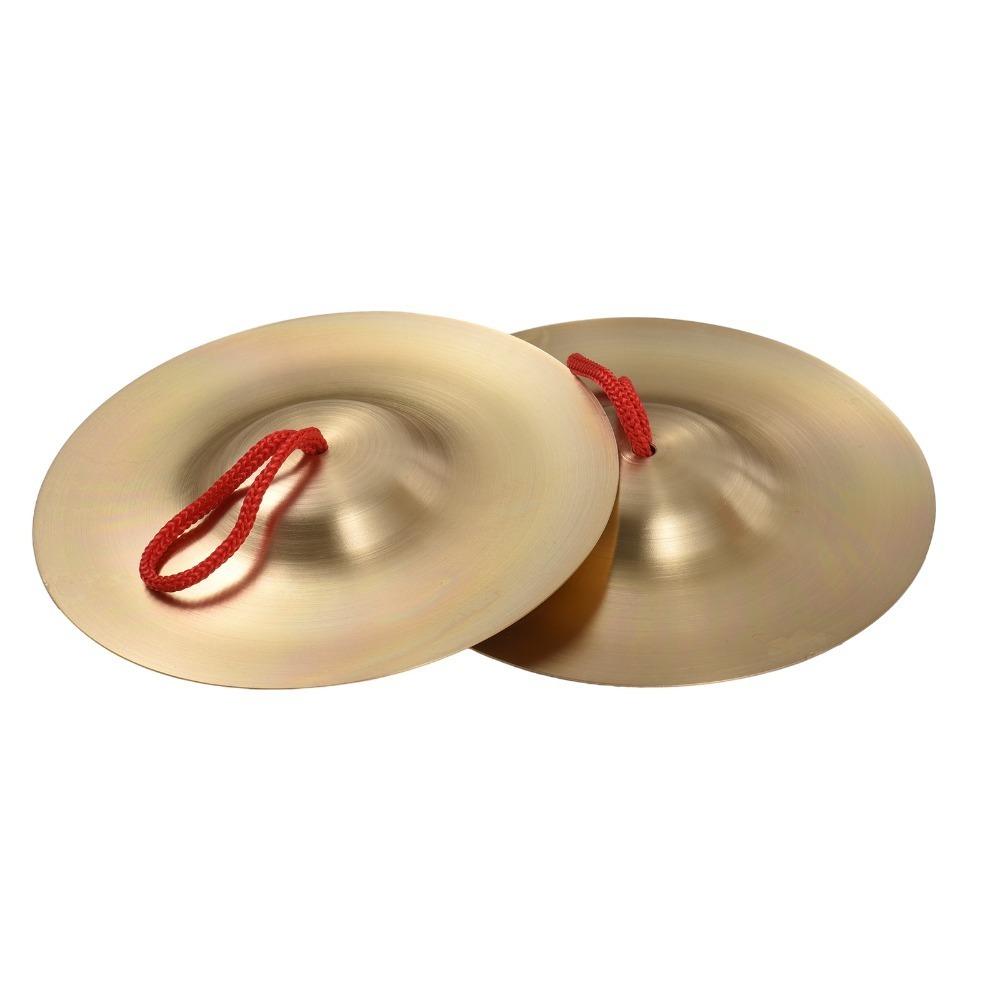 2PCS Brass Color Brass Cymbals Brass Material Hand Cymbals Percussion Instrument  Rhythm Practice